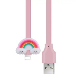 Sjove & flotte Cartoon lightning opladekabler. Regnbue. -