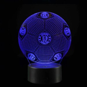 Chelsea 3D lampe. Fodbold. Farveskift mellem 7 farver. -