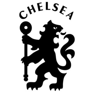 Fodbold wallsticker. Chelseas velkendte løve. Sort. 60x80cm. -