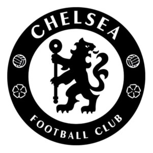 Fodbold wallsticker. Stort Chelsea Logo. 60x60cm. Sort. -