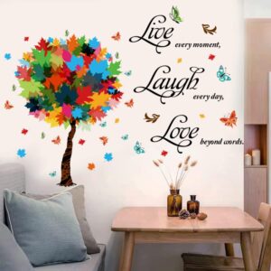 Sød citat wallsticker. Live every moment, Laugh everyday, Love beyond words -