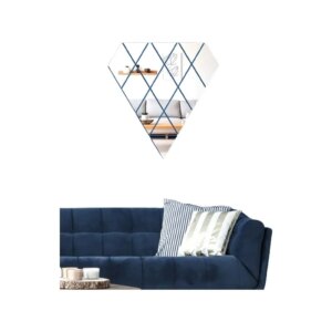 Diamantspejl wallsticker. Flot selvklæbende akryl spejl klistermærker. 28,4x29,7cm. 14 dele. -