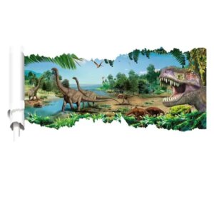 Dinosaurus wallsticker. Besøg af T-Rex? 90x50cm. -