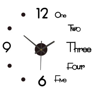 Selvklæbende DIY ur til væggen. Flot Modern Design Akryl vægur. Stor. -