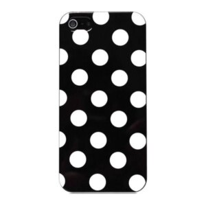 Dots gummi cover til iPhone 5/5S/SE. Sort/hvid. -