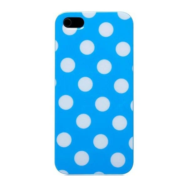 dotcover-blue Dots gummi cover til iPhone 5/5S/SE. Blå/hvid. -