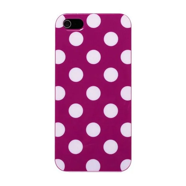 dotcover-purple Dots gummi cover til iPhone 5/5S/SE. Lilla/hvid. -