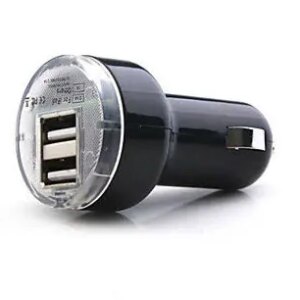 Dual USB billader til telefon, tablet mm. Sort. -