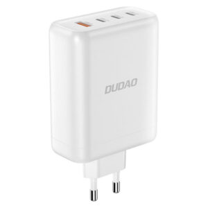 Dudao A140EU 140W Hurtig GaN Oplader med 4 Porte  -  3x USB-C & 1x USB-A (Hvid) -