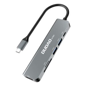 DUDAO A15H 6-i-1 USB-C Hub. HDMI 4K, SD-kort, USB 3.0 & 60W PD Dockingstation -