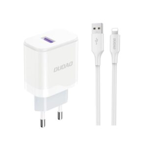 DUDAO A20EUL 18W Quick Charge 3.0 USB oplader. Inkl Lightning kabel -