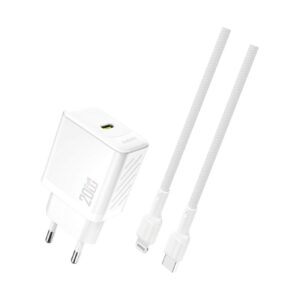Dudao A26L GaN 20W USB-C Oplader inkl. USB-C til Lightning kabel  -  Hvid -