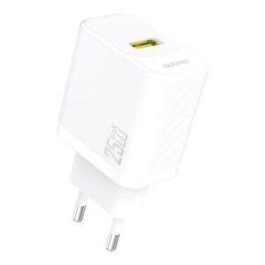 Dudao A27S QC 3.0 USB Oplader  -  25W GaN Hurtig USB-A Oplader (Hvid) -