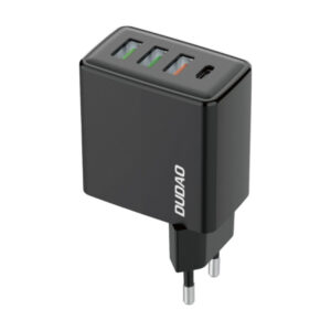 DUDAO A5HEU 20W Oplader med 4 porte - 1x USB-C + 3x USB-A (Sort) -