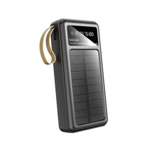 Dudao K18+ Solar Powerbank 20000mAh. Fed Powerbank med Solceller. Sort -