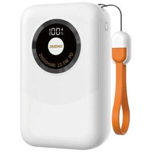 DUDAO K21Pro Mini Powerbank på 20000mAh, 22.5 Watt. Hvid -