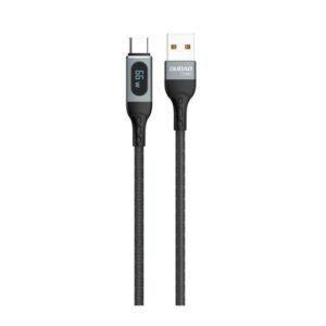 Dudao L7Max USB-C Opladerkabel  -  66W Hurtig Opladning, Flettet USB-A til USB-C, 1m, Sort -