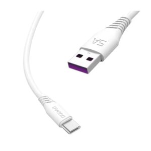DUDAO USB-A til USB-C kabel. 5A Qualcomm Quick Charge. 1 m. Hvid. -