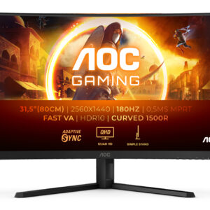 AOC G4 CQ32G4VE computerskærm 80 cm (31.5") 2560 x 1440 pixel Quad HD LCD Sort, Grå -