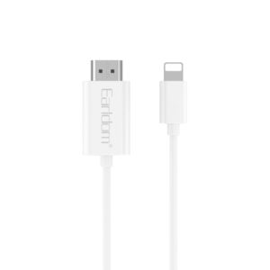 Earldom W33 2K Lightning til HDMI Adapter til iPhone og iPad. 2K, 60Hz, HD. 2m. Hvid -