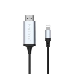 Earldom W35 2K Lightning til HDMI Adapter til iPhone og iPad. 2K, 60Hz, HD. 2m. Sort -