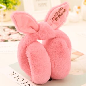 Søde og meget bløde sammenklappelige plys ørevarmere. Lyserød -