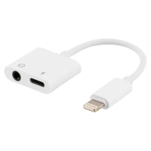 iPhone lightning earphone adapter. Opladning og 3.5mm jack. 10cm -