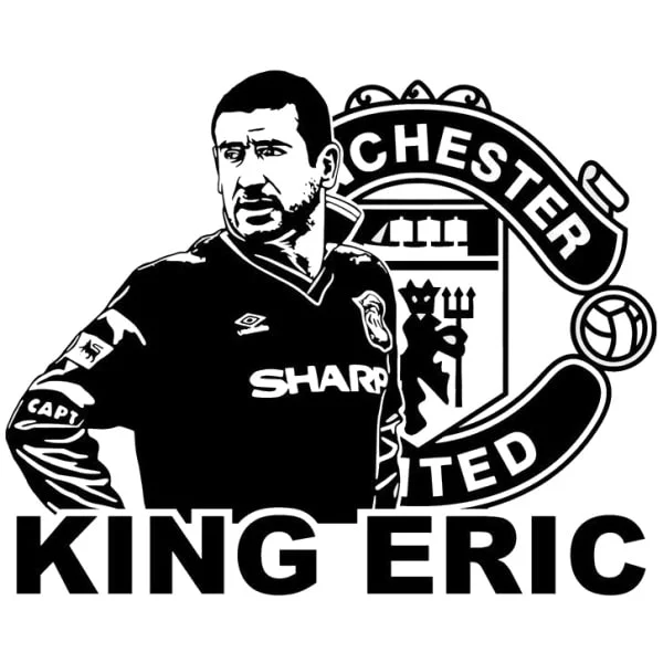 eric-cantona-king-eric King Eric. Sej Eric Cantona wallsticker. 42x52cm -
