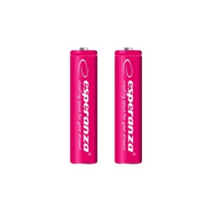 Esperanza Genopladelige batterier. Ni-MH AAA 1000MAH. 2 stk. Pink. -