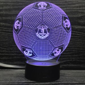 Everton 3D lampe. Fodbold. Farveskift mellem 7 farver. -