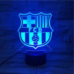 FC Barcelona 3D lampe. Farveskift mellem 7 farver. -