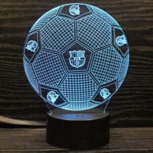 FC Barcelona 3D lampe. Fodbold. Farveskift mellem 7 farver. -