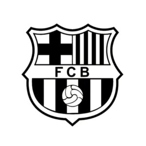 FC Barcelona wallsticker. Sort/hvidt logo. 57x57cm -