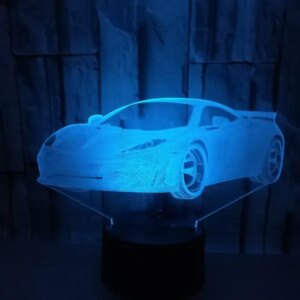 Ferrari 3D lampe. Farveskift mellem 7 farver. -