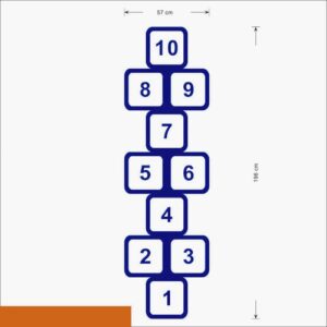 Hinkerude floorsticker. 196x57cm. Mørkeblå. -