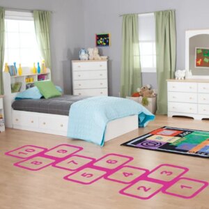 Hinkerude floorsticker. 196x58cm. Pink. -