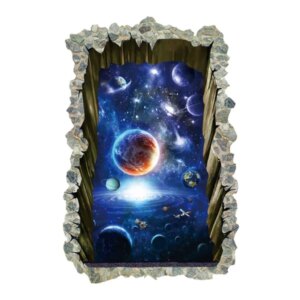 Floorsticker/wallsticker med udsigt til universet. Stort hul. -