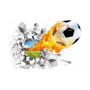 Fodbold wallsticker. Hul i væggen. 70x50cm. -