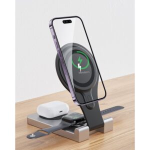 Smart Foldbar Magnetisk Magsafe Trådløs Opladestander. BTJ3-W13. 15W. -