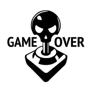 Gamer wallsticker. GAME OVER. Sej Gaming wallsticker. 42x45cm. -