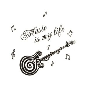 Guitar wallsticker. Music is my life. -