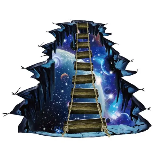 haengebro-rummet Hængebro wallsticker. Fald ikke ud i Rummet. Til væg eller gulv. -