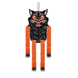 Uhyggelig Halloween Honeycomb. Dekoration til Halloween. Sort kat -