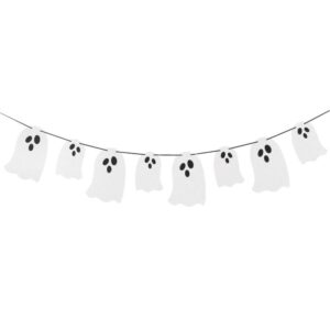 (u)hyggelig Halloween Pynt. Dekoration med 4 store og 4 små Spøgelser -