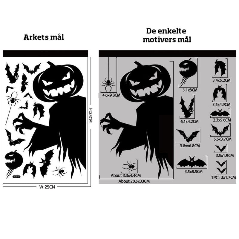 Halloween Vinduesklistermærke med et Skræmmende Græskar Uhyggelige Halloween Vinduesklistermærker. Græskar -