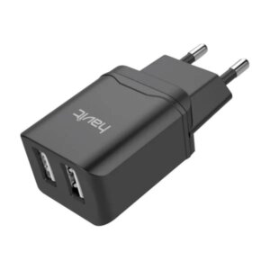 Havit 2 ports Dual USB oplader. H140. 2.1A. Sort. -