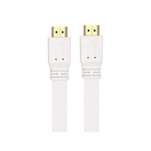 HDMI Kabel 1.5 Meter Hvid  -  Fladt design, 1080P HD, 3D og Guld-belagte stik -