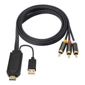 High Quality HDMI til AV kabel / HDMI til RCA med indbygget chip. 3 m. -