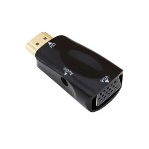 HDMI til VGA Adapter. Inkl 3,5 mm lydkabel. Sort. -