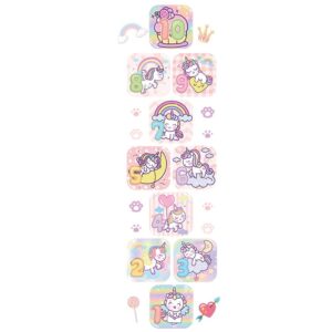 Hinkerude floorsticker med søde, flotte og farverige Enhjørninger. 205x65cm -